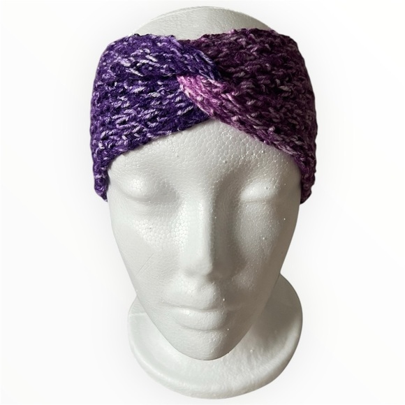 Handmade‎ Purple Twisted Knitted Headband - Picture 2 of 3